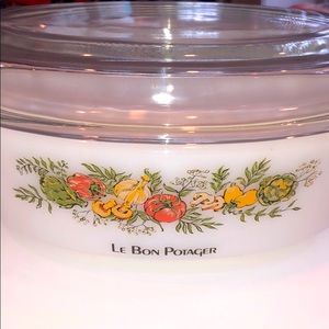 Vintage Fire King Le Bon Potager Oval Casserole